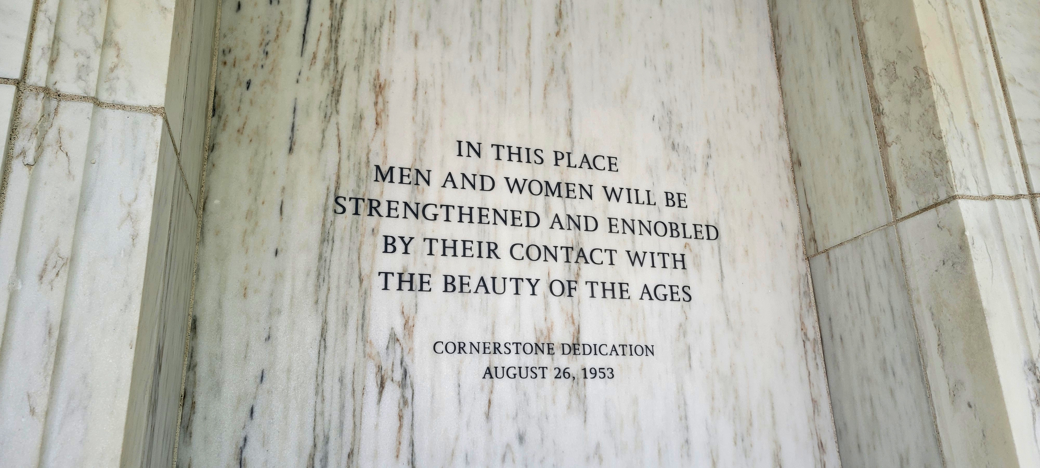 Cornerstone inscription, Clark Art Institute