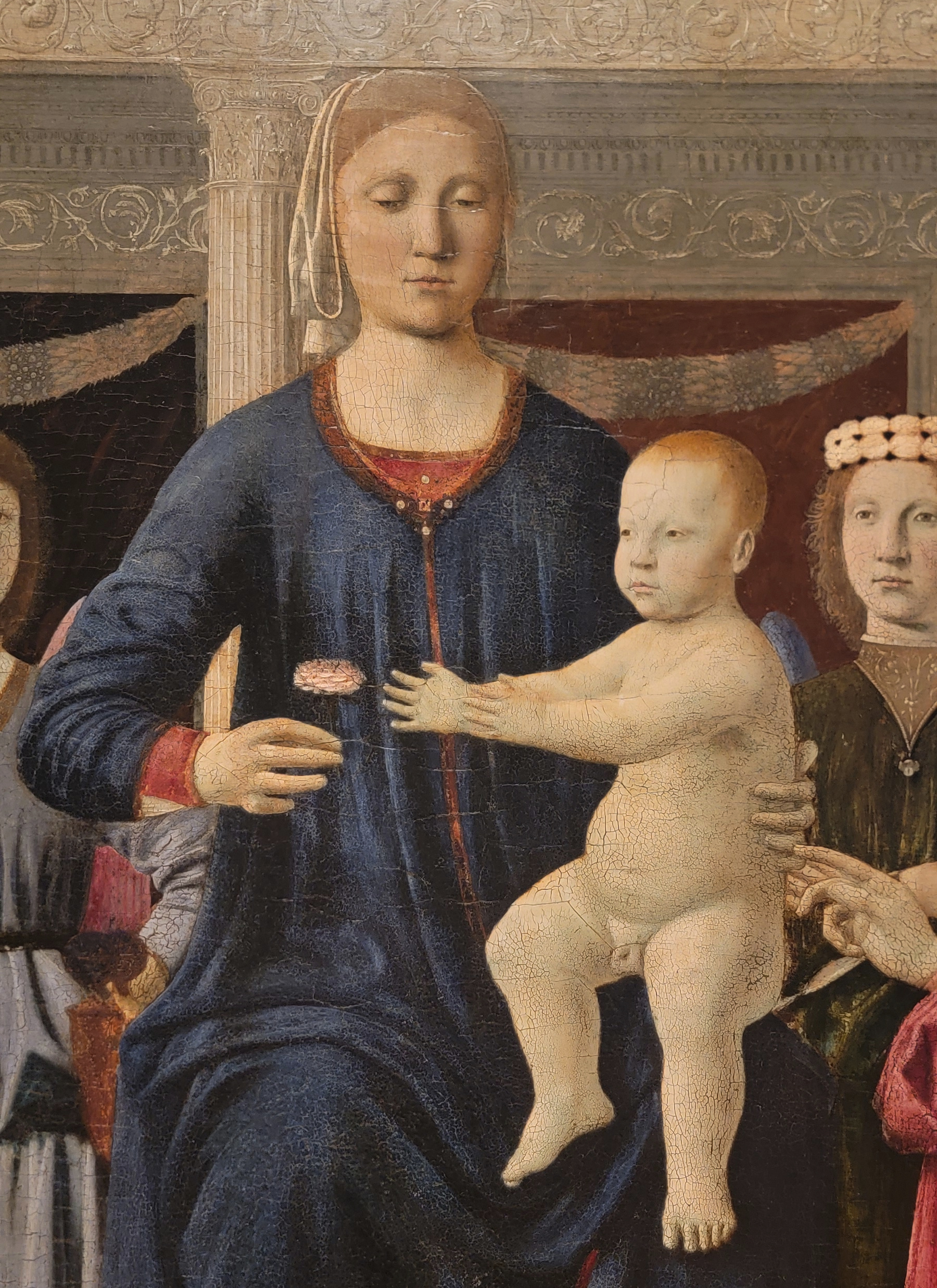 Piero della Francesca, Virgin and Child Enthroned with Four Angels (detail), c. 1460–70, Clark Art Institute