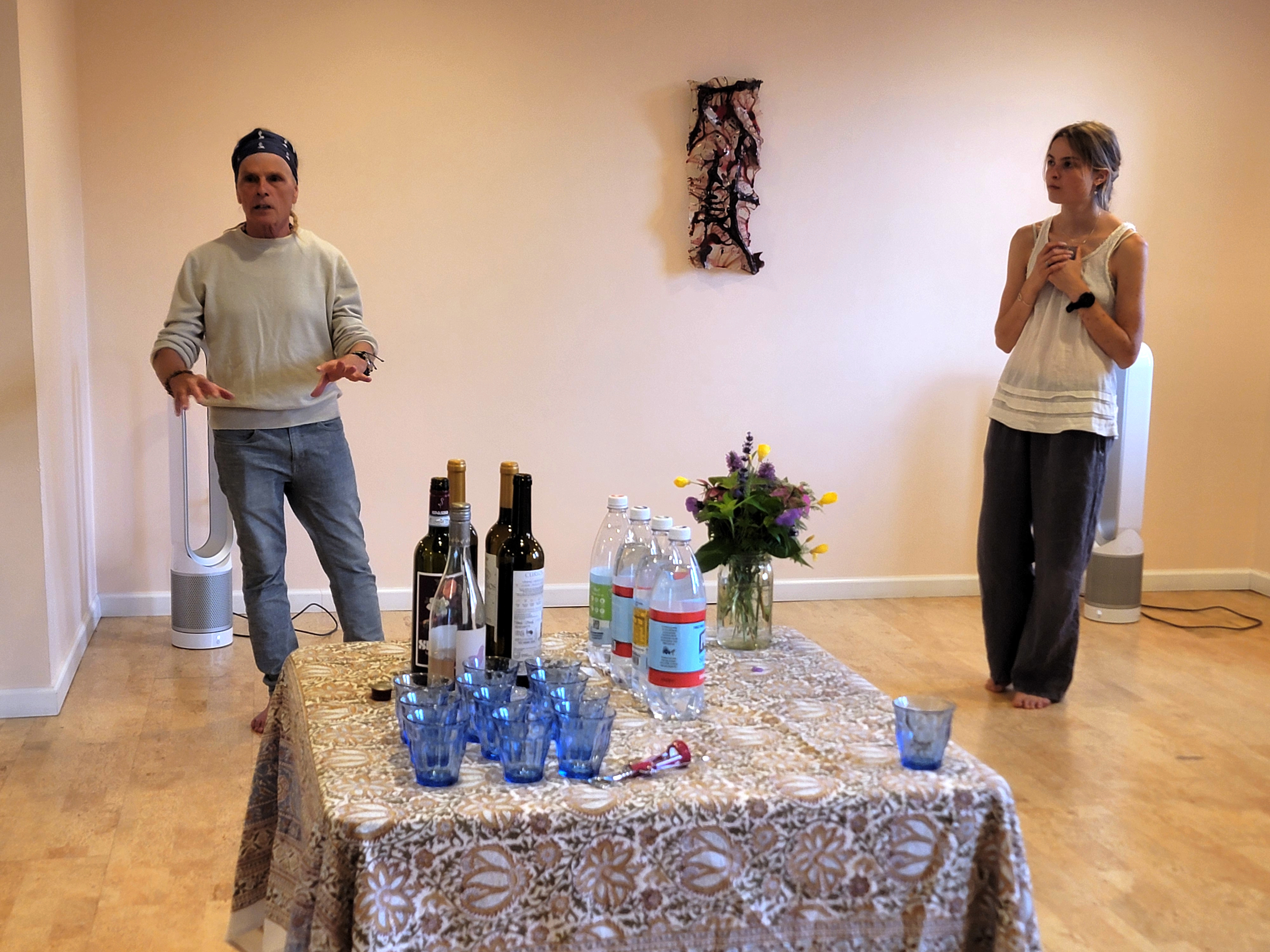 Stephen Bethel speaking at his exhibition