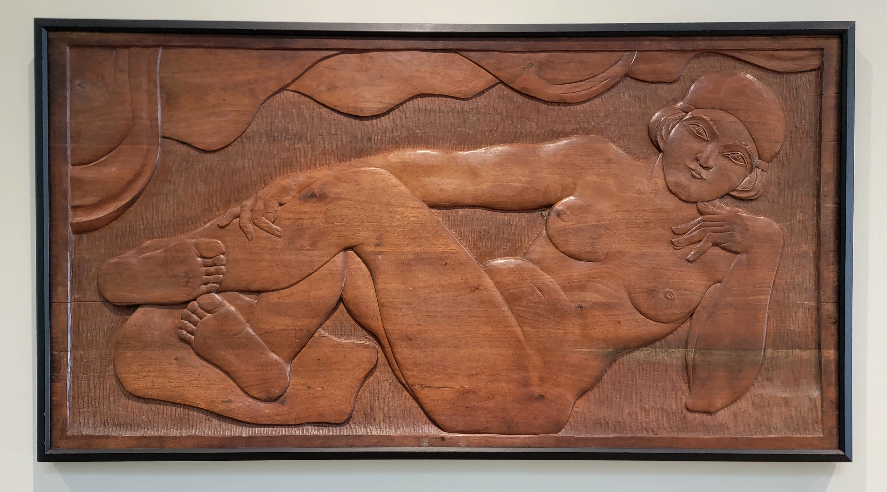 Robert Laurent, Reclining Figure, circa 1934, mahogany, Portland Museum of Art