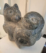 Lise Becu, Dog, 2023, granite, 14 × 12 × 7 inches, Caldbeck Gallery