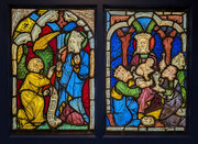 The Annunciation from the Parish Church of Maria am Waasen in Leoben and The Adoration of the Magi from the Parish Church of Maria am Waasen in Leoben, about 1410, stained glass, Austria, Styria, Cleveland Museum of Art